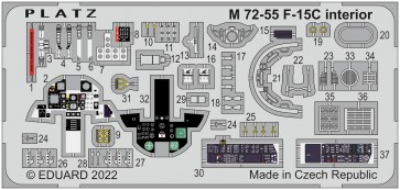 1/72 アメリカ空軍 F-15C イーグル エッチングパーツ コクピット用 プラッツ, PLZ84795, by プラッツ