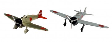 1/144 日本海軍 九六式艦上戦闘機 & 零式艦上戦闘機二一型 2機セット プラッツ, PLZ32253, by プラッツ